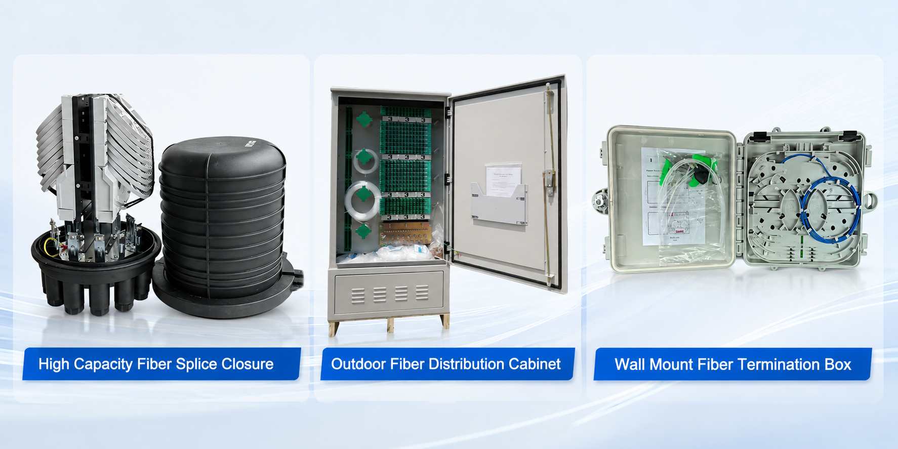 Fiber Distribution Cabinet vs. Fiber Optic Splice Closure vs. Fiber Termination Box Fiber Distribution Cabinet vs. Fiber Optic Splice Closure vs. Fiber Termination Box